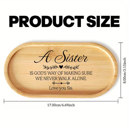 Oval Bamboo Jewelry Tray, Country-Style Desktop Organizer