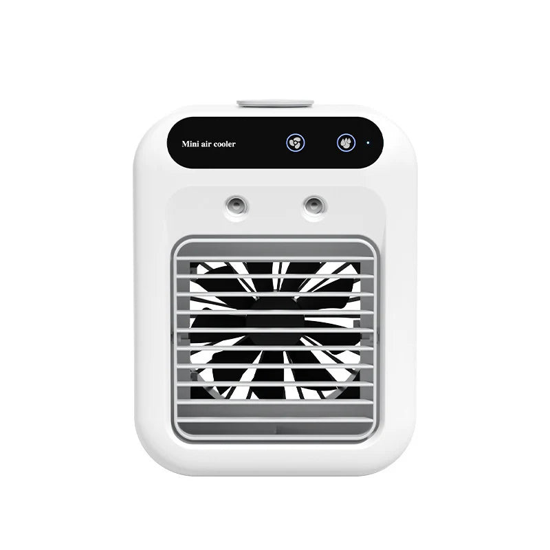 Portable 3-in-1 Air Cooler Fan USB Mini Evaporative Cooler with Humidifier Ice Water Function for Room Office Car Ivory White 25W