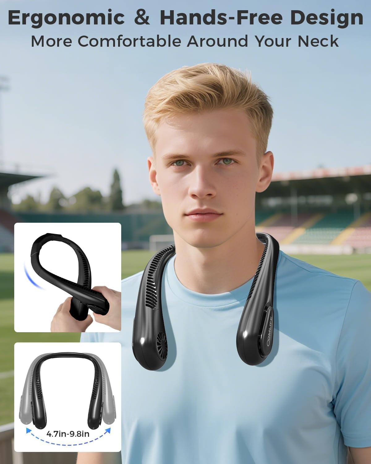 Portable Bladeless Neck Fan, Fathers Day Gift for Men Dad Blue Collar Workers, Birthday Gift for Mom Women Teacher, Wearable Cooling Fan Rechargeable for Camping Travel Beach Golf Cruise Essentials