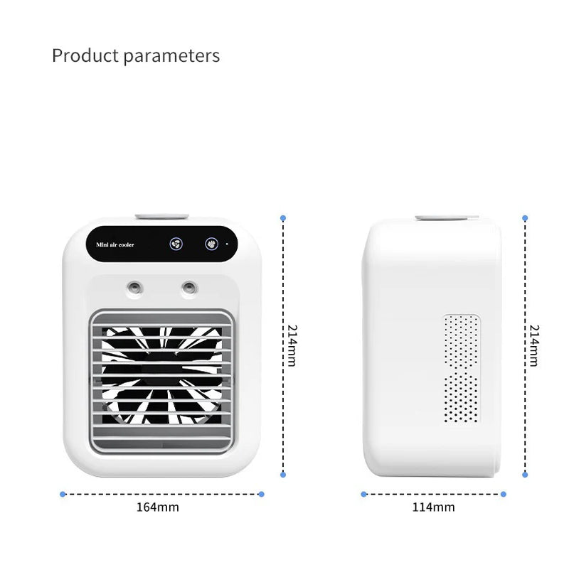 Portable 3-in-1 Air Cooler Fan USB Mini Evaporative Cooler with Humidifier Ice Water Function for Room Office Car Ivory White 25W