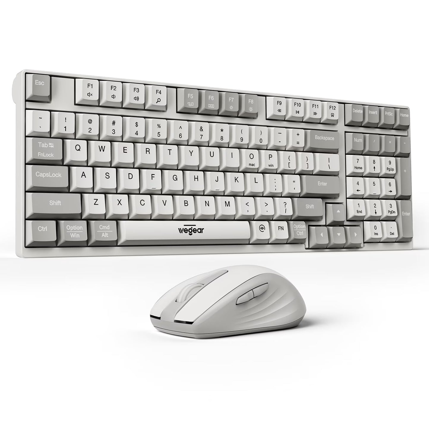2.4G Wireless Keyboard and Mouse Combo,Compact Full-Size (98 Keys) Keyboard,Silent Touch ,6-Button & 3-DPI Quiet Wireless Mouse,Portable Kit for Windows Computer PC Mac OS Laptop