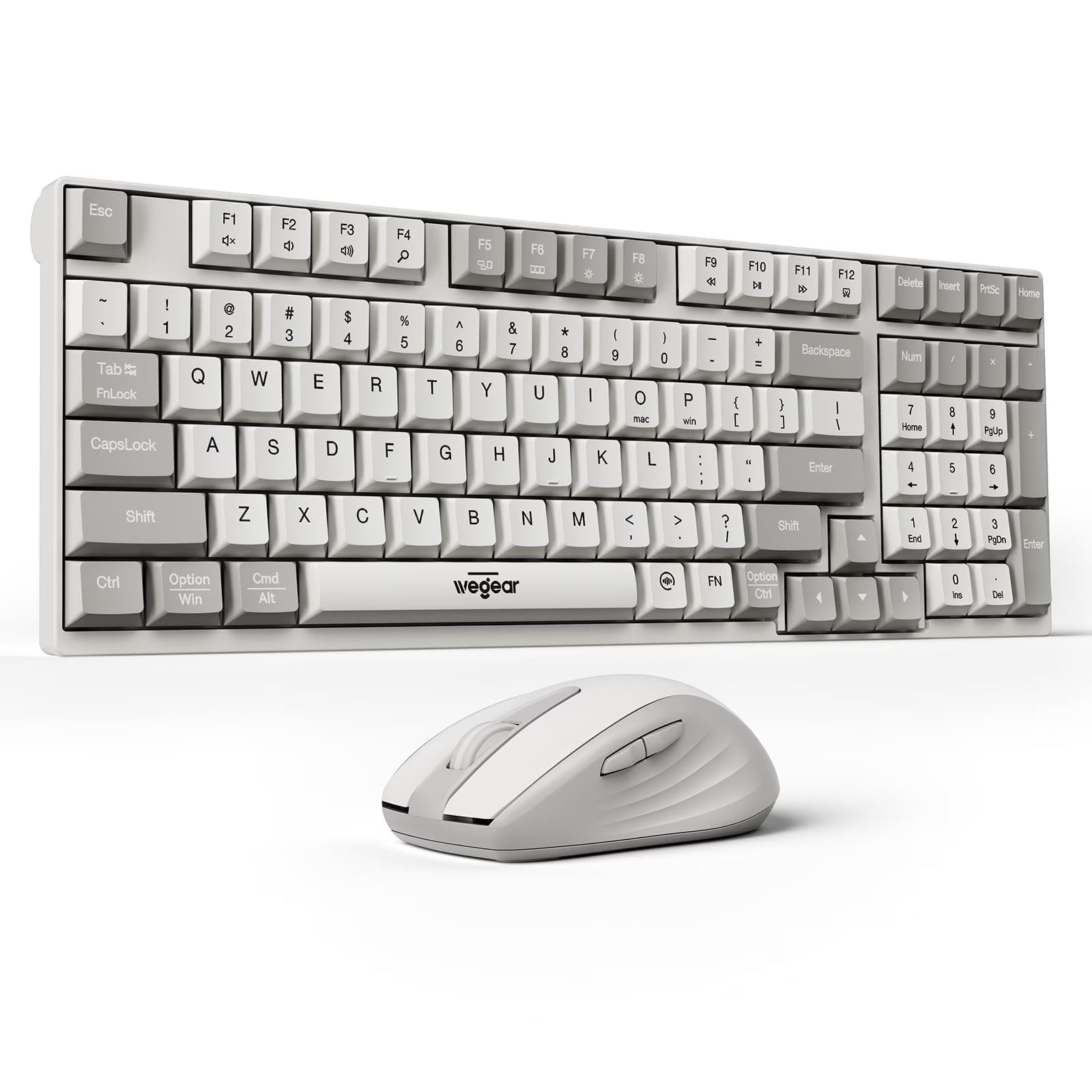 2.4G Wireless Keyboard and Mouse Combo,Compact Full-Size (98 Keys) Keyboard,Silent Touch ,6-Button & 3-DPI Quiet Wireless Mouse,Portable Kit for Windows Computer PC Mac OS Laptop