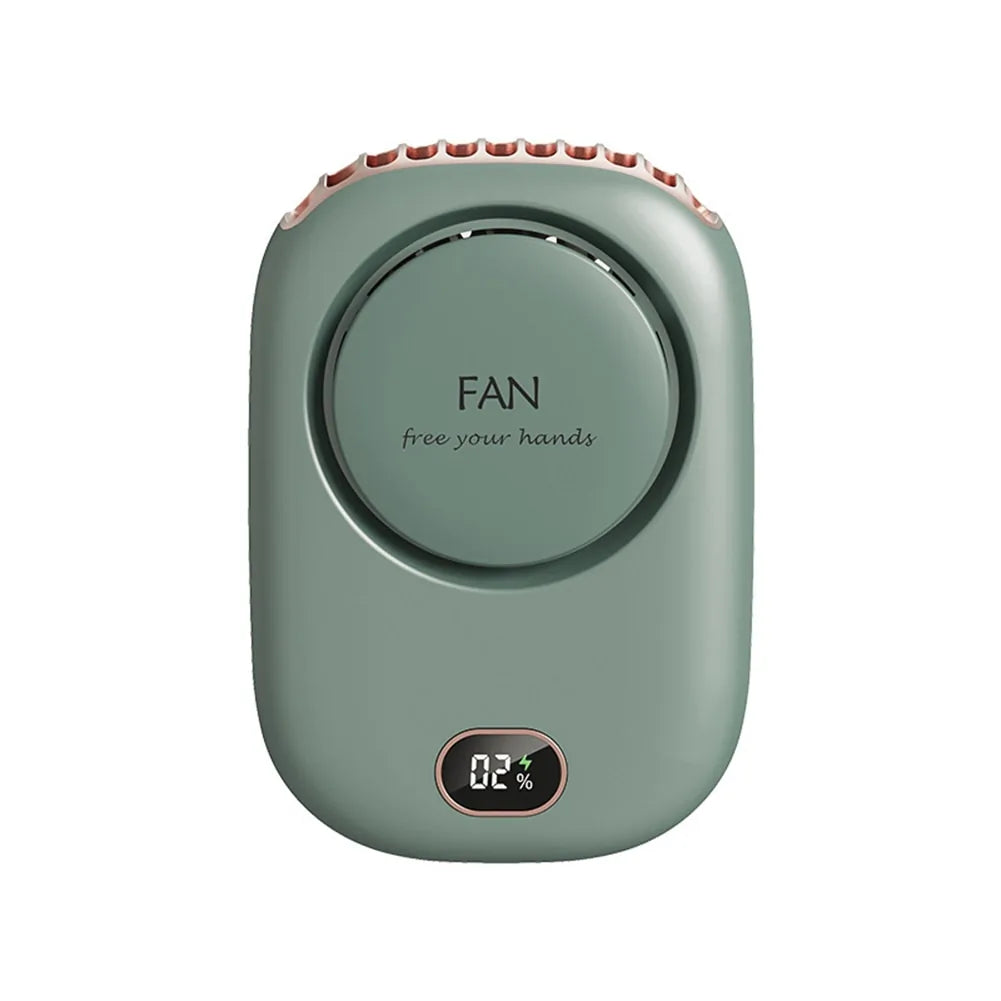 Mini Portable Bladeless Neck Fan 3 Speed Rechargeable 2000mAh Wearable Hands Free Cooling Fan ABS Lightweight Personal Use