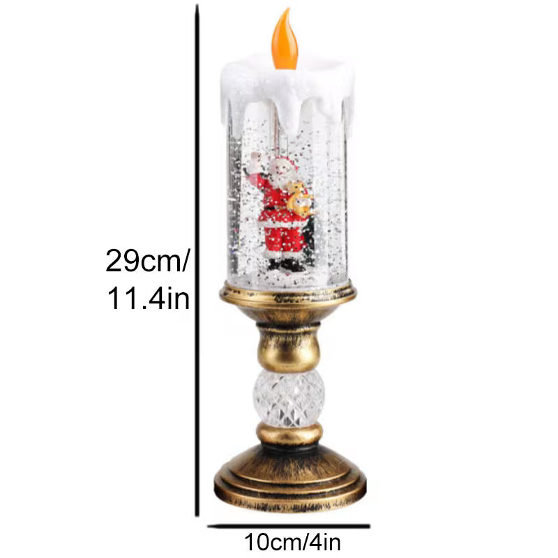 Santa Claus Flameless Candle Lamp with Christmas Music, 11.4 in