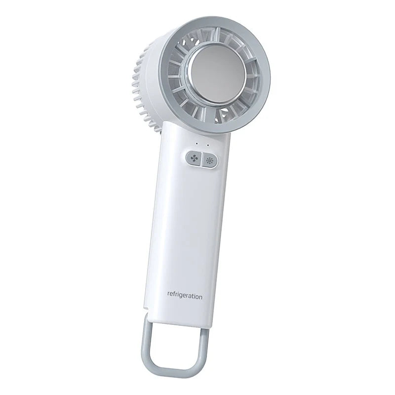 Portable Handheld Turbo Jet Fan Brushless Motor High Speed Mini Fan 3600mAh Rechargeable 3-Speed Ice Cooling Fan Light Blue