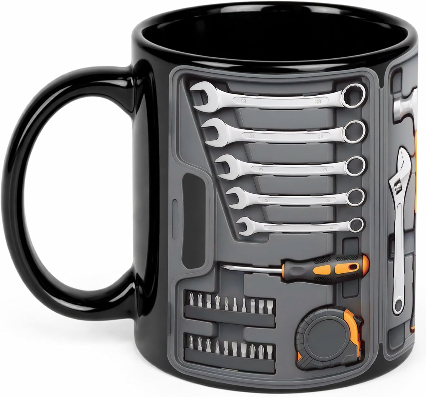 Funny Fathers Day Gift - 11Oz Black Toolbox Coffee Mug for Mechanic Gifts, Dad Gifts for Him Husband Grandpa Mechanics Workshop Lovers