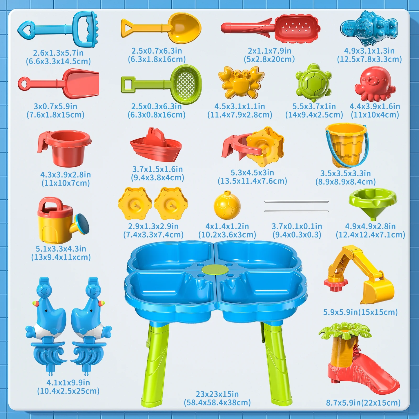 4-in-1 Sand & Water Play Table for Toddlers – 32-Piece Sensory Activity Set with Chair, Ages 2–4