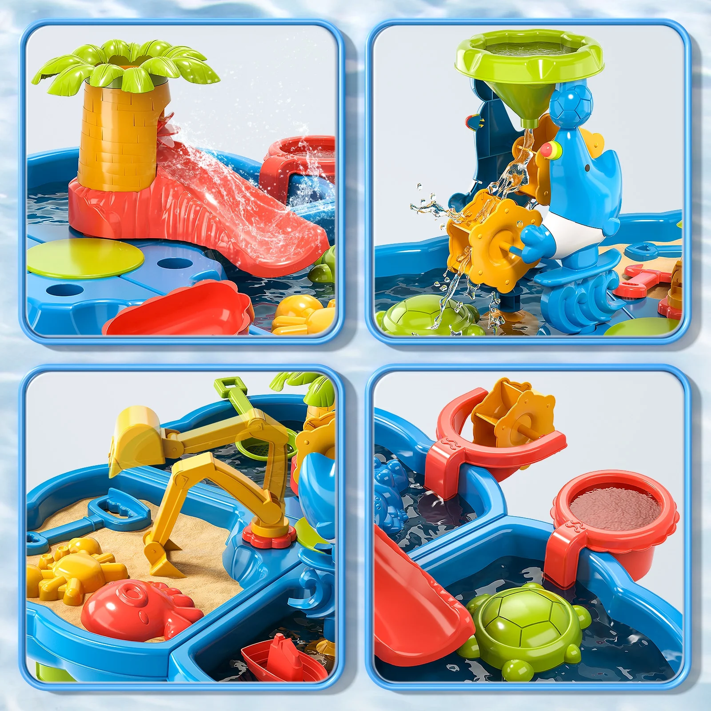 4-in-1 Sand & Water Play Table for Toddlers – 32-Piece Sensory Activity Set with Chair, Ages 2–4