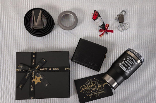 Birthday Gifts for Men Who Have Everything, Premium Gift Baskets for Men, Birthday Gift Basket for Him, Ideal Gifts for Dad, Boyfriend, Husband, Brother, Manual, Black
