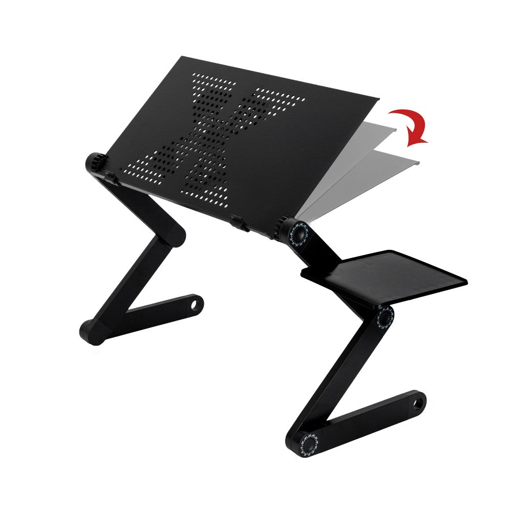 360° Adjustable Folding Laptop Notebook Desk + Cooling Fan Table Stand Bed Tray