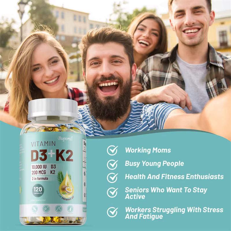 VITAMIN D3&K2 - Nerve, Muscle, Heart, Bone and Dental Health, Immune System Health