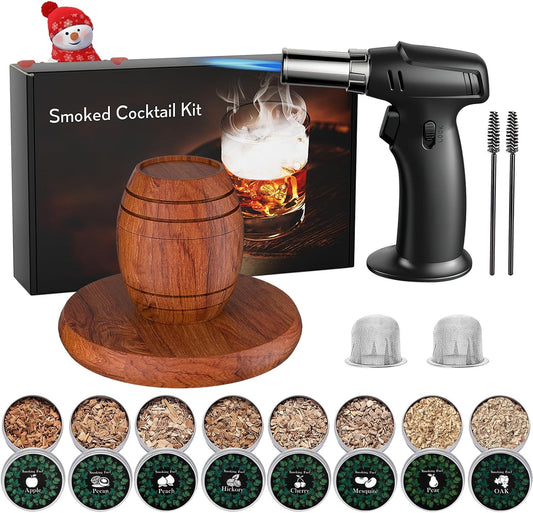 Whiskey Smoker Kit with Torch, Birthday Gifts for Him, Men, Dad, Husband, Cocktail Smoker Infuser Kit Old Fashioned Drink Smoker Kit Fathers Day Bourbon Whiskey Gifts