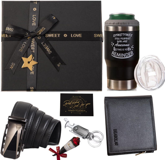 Birthday Gifts for Men Who Have Everything, Premium Gift Baskets for Men, Birthday Gift Basket for Him, Ideal Gifts for Dad, Boyfriend, Husband, Brother, Manual, Black