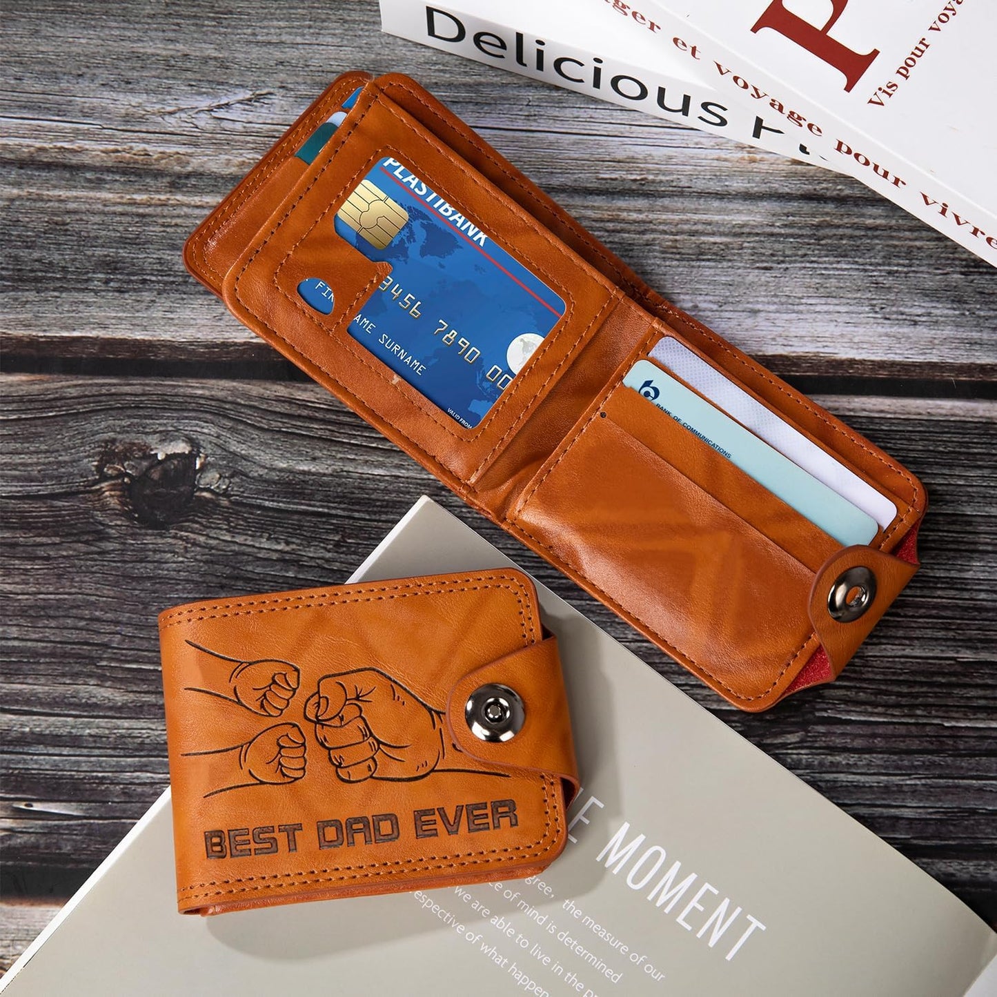 Gifts for Dads Birthday, Father Day Gifts Ideas from Daughter Son, 9 Pcs Dad Birthday Gift Basket Set for Men Husband Fathers Day, Unique Father Presents with 20Oz Tumbler Wallet Notebook Candle
