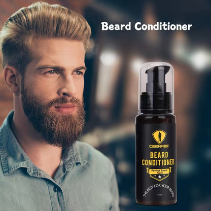 Beard Grooming Kit with Oil, Conditioner, Brush, Comb and Scissors