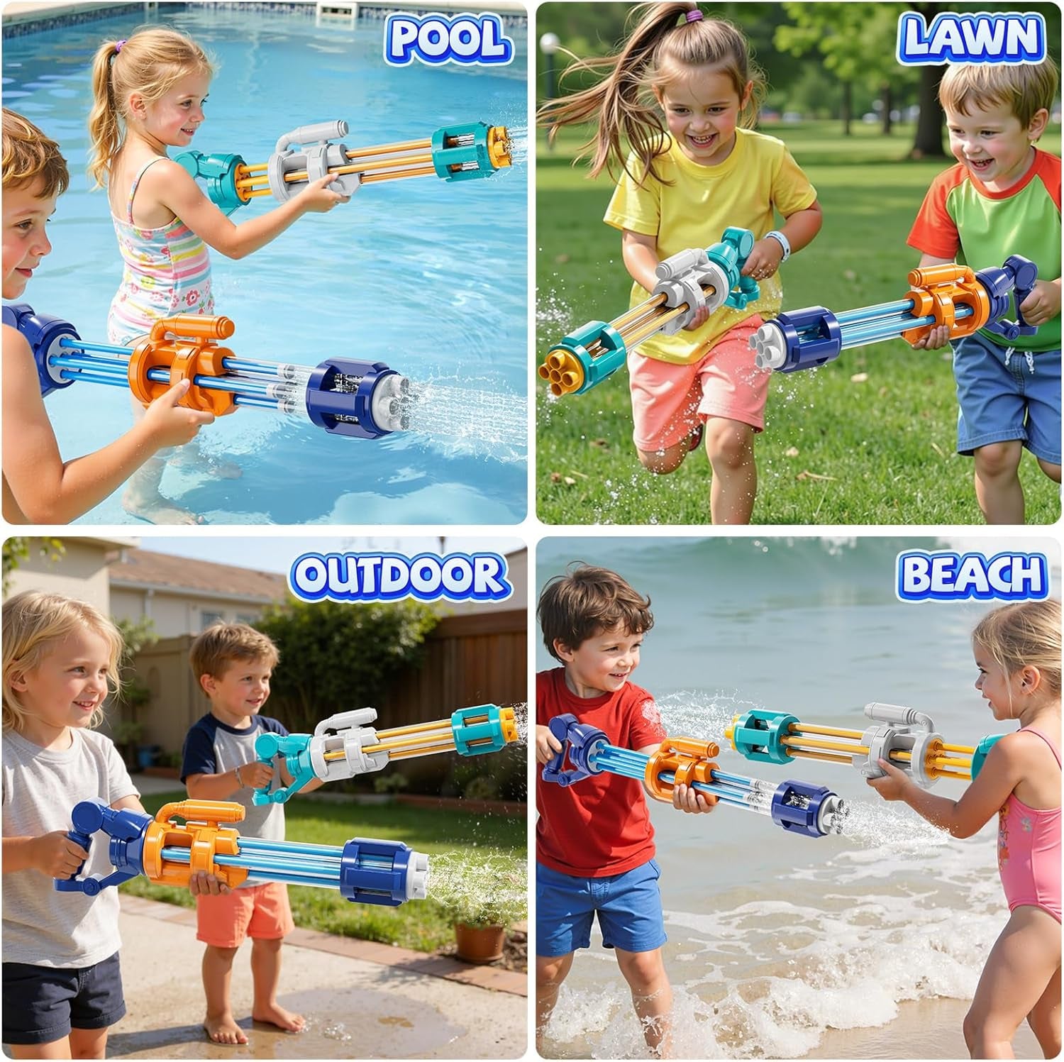 2 Pack Water Guns for Kids Adults, Summer Outdoor Water Toys Swimming Pool Game, Beach Water Game Fighting Play Pool Toys for Boys Girls Kids Ages 4-8, 8-12