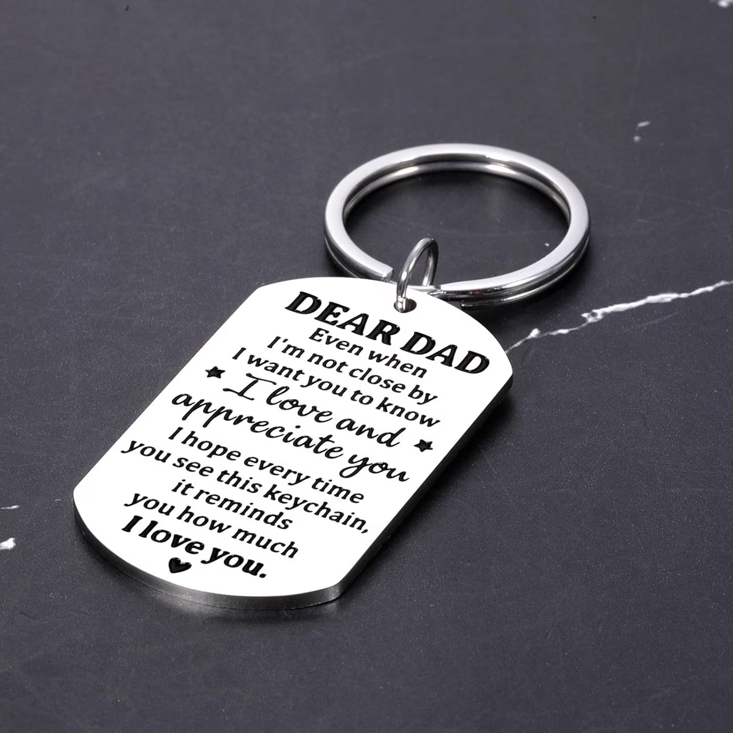 Father'S Day Keychain Gift for Dad Husband from Wife Son Daughter, First Fathers Day Dads Gifts for Papa, Stepdad, Grandpa, 2025 Funny Gifts for New Dad, Anniversary Birthday Keychain Essentials