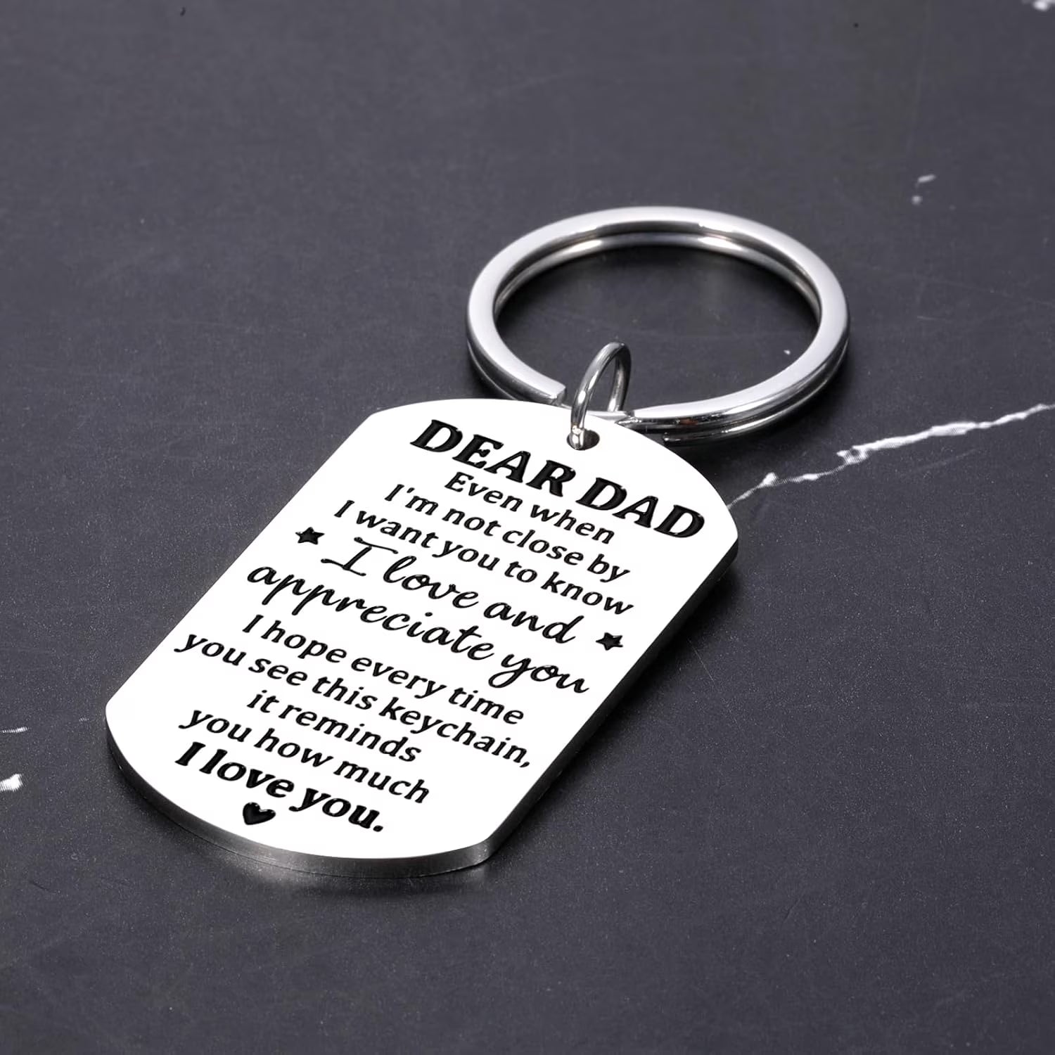 Father'S Day Keychain Gift for Dad Husband from Wife Son Daughter, First Fathers Day Dads Gifts for Papa, Stepdad, Grandpa, 2025 Funny Gifts for New Dad, Anniversary Birthday Keychain Essentials