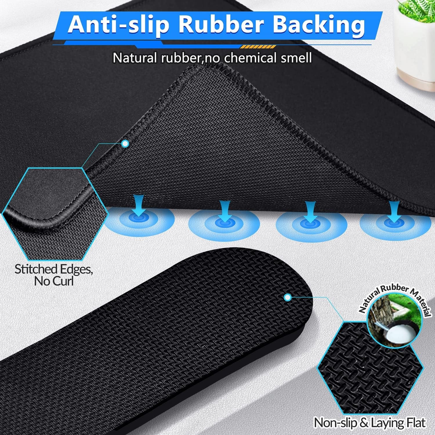 3Pcs Memory Foam Keyboard Wrist Rest, Mouse Pad Wrist Support for Easy Typing Pain Relief, Ergonomic, Comfortable Keyboard Mouse Pad Set for Computer, Laptop, Home & Office