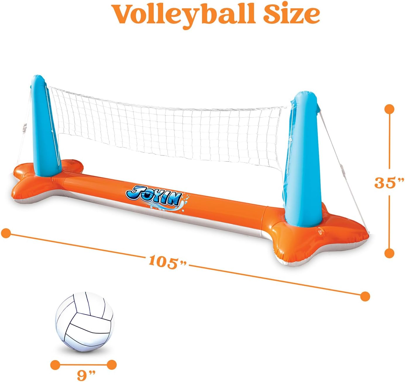 Pool Toys Games Set-Inflatable Pool Float Set Volleyball Net & Basketball Hoops, 2 In1 Floating Swimming Game Toy, Volleyball Swimming Pool Game for Kids and Adults, Backyard Beach Summer Toys