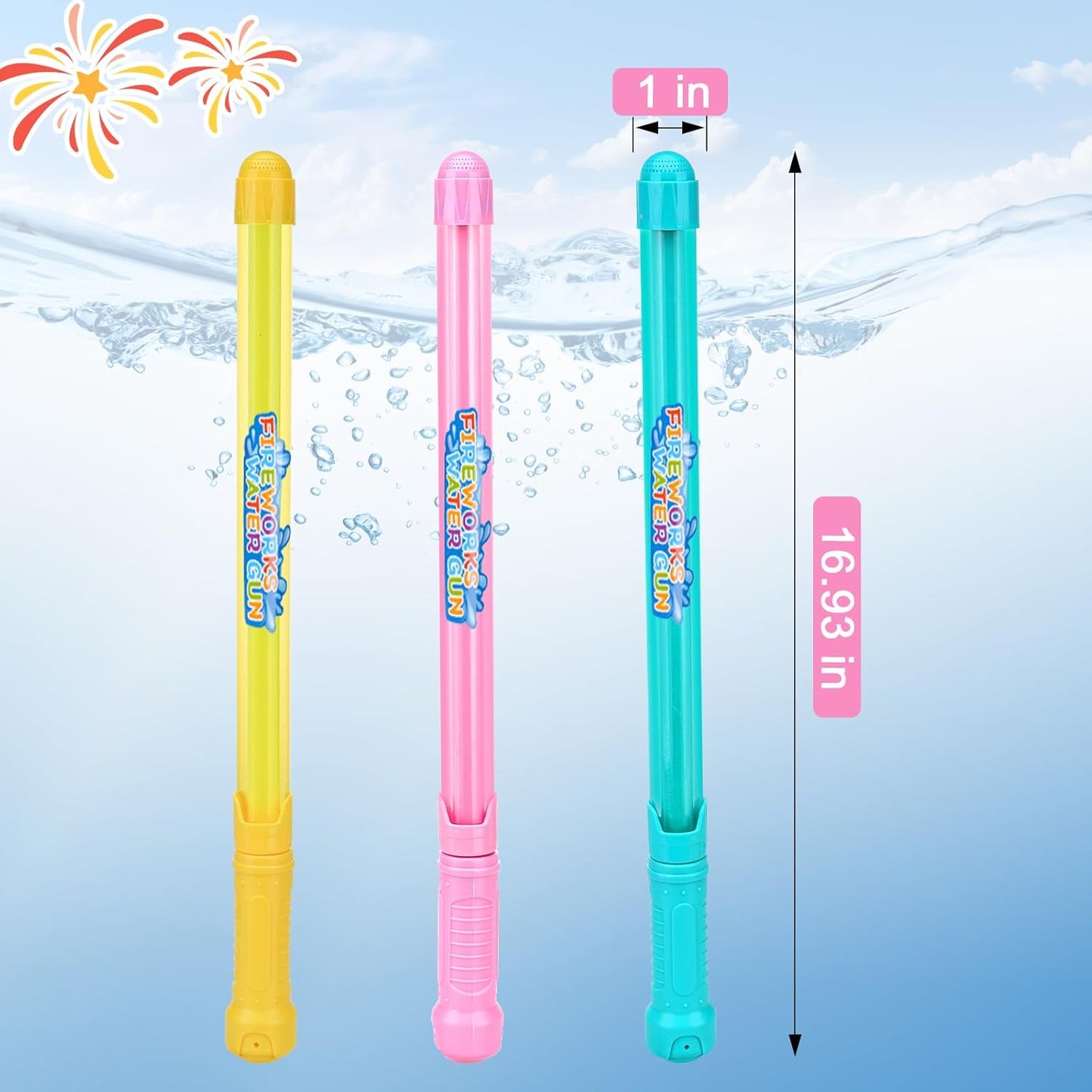 12Packs Creativity Fireworks Water Gun,Sprays Water in a Firework-Like Pattern, Squirt Gun for Kids, Bulk Samll Water Blaster Summer Pool, Backyard, Beach Water Game Outdoor Toys