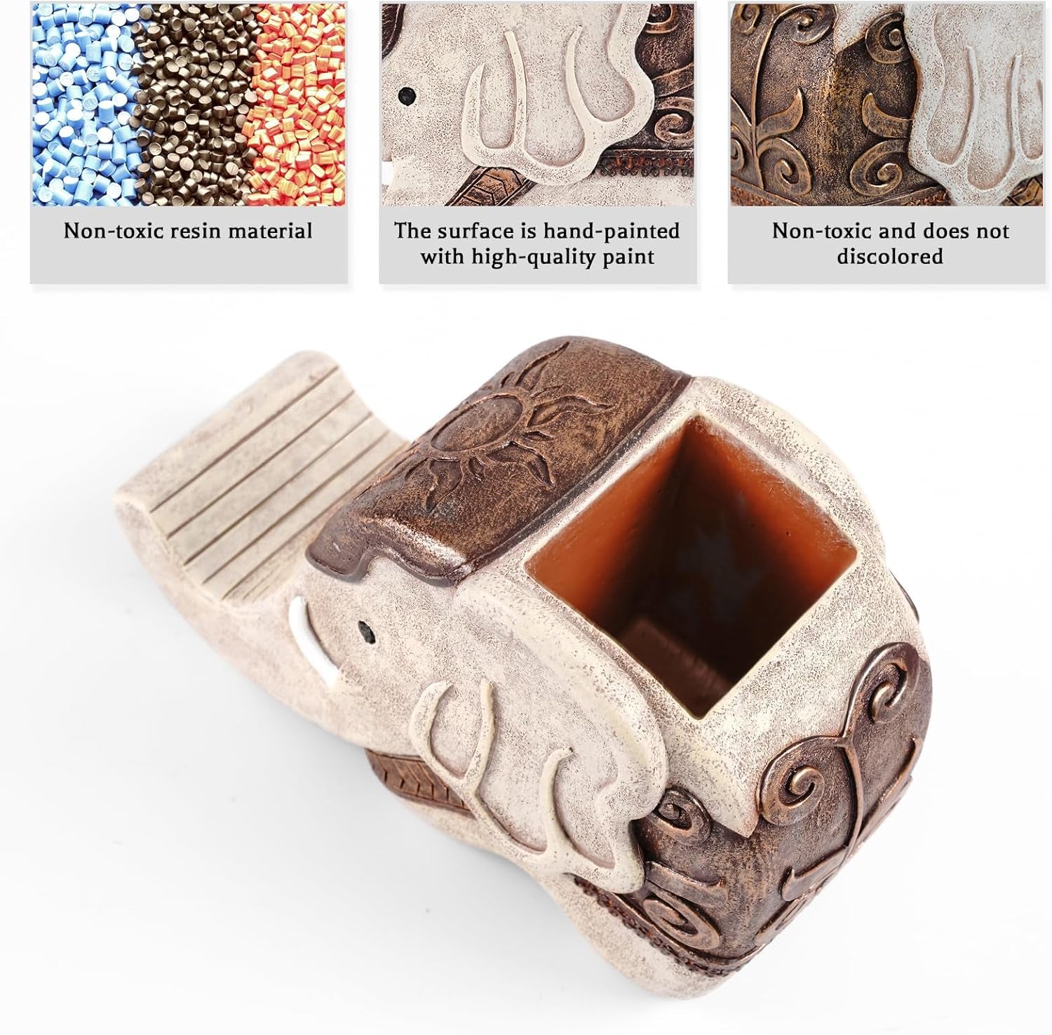 Elephant Pencil Holder with Phone Stand, Elephant Gifts for Women Multifunctional Pen Holder Office Desk Organizer Desk Accessories Desk Decor Decorations Thanksgiving Christmas