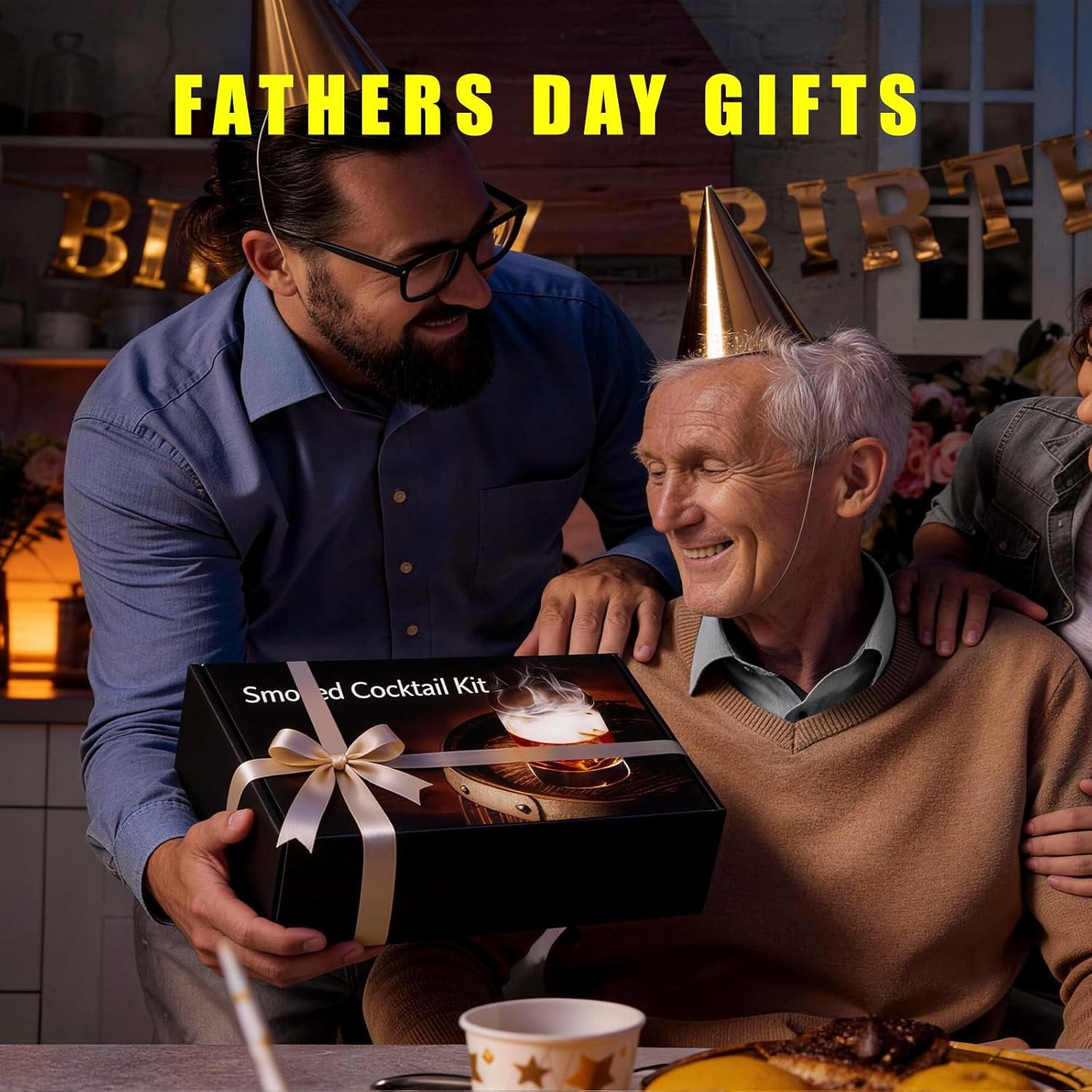 Whiskey Smoker Kit with Torch, Birthday Gifts for Him, Men, Dad, Husband, Cocktail Smoker Infuser Kit Old Fashioned Drink Smoker Kit Fathers Day Bourbon Whiskey Gifts