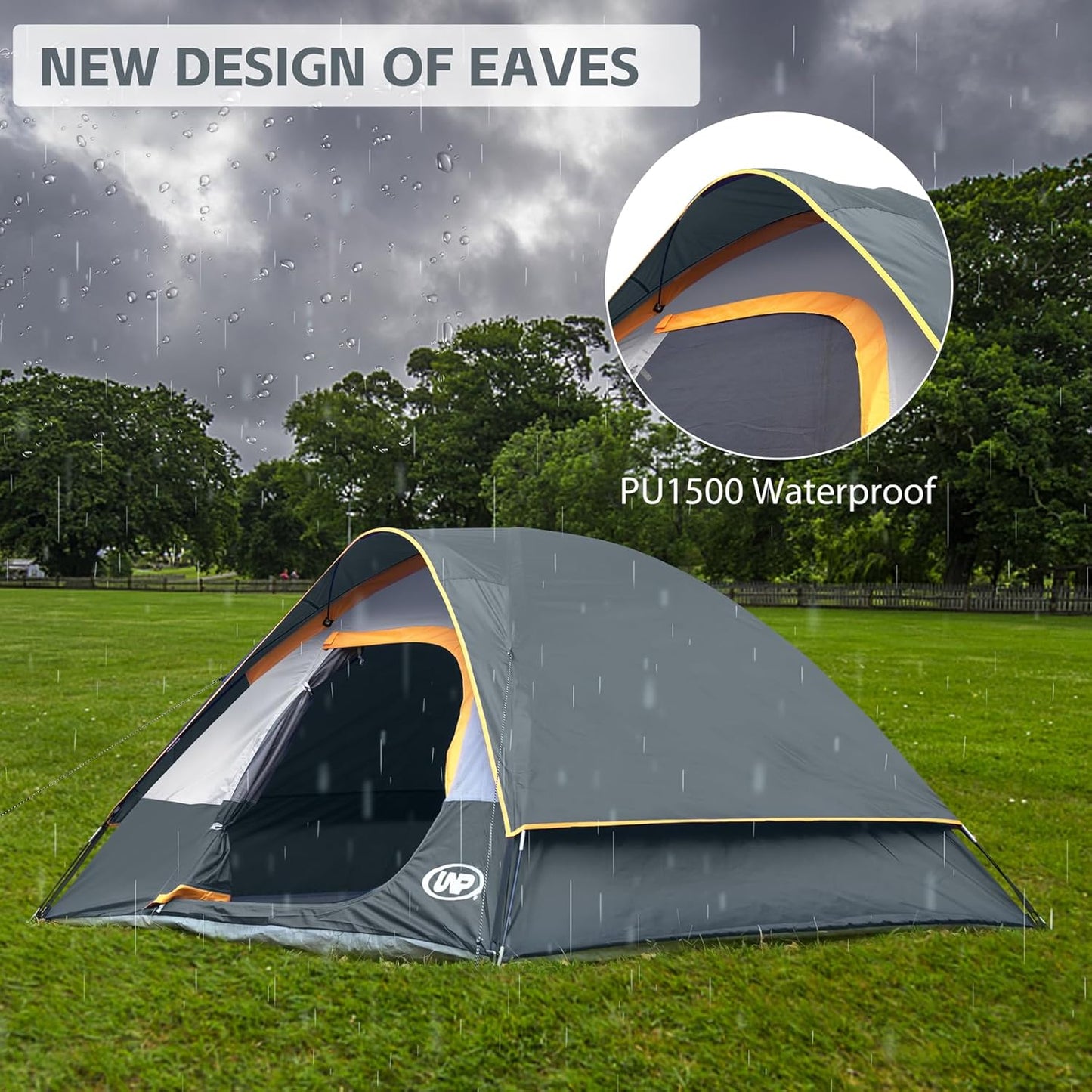 Camping Tent 2-4 Person, Waterproof Windproof Tent with Rainfly Easy Set Up-Portable Dome Tents for Camping…