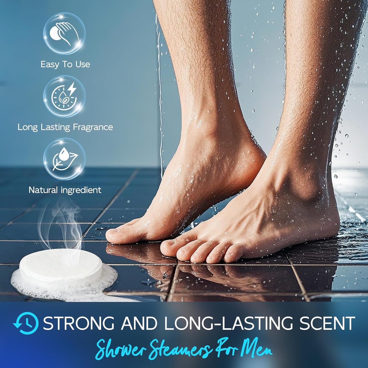 Shower Steamers for Men, 8Pack Father Day Gift for Dad Husband Boyfriend Teen Boys, Shower Bombs Aromatherapy Relaxation SPA Birthday Gifts for Men Him