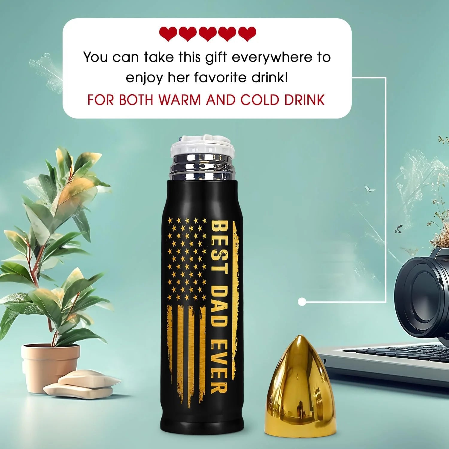 Fathers Day Gift for Dad - Dad Gifts - Birthday Gifts for Dad from Daughter, Son, Kids - Fathers Day Gift Ideas for Father, Husband, New Dad Gifts - Best Dad Gifts Dad Bullet Tumbler 17Oz