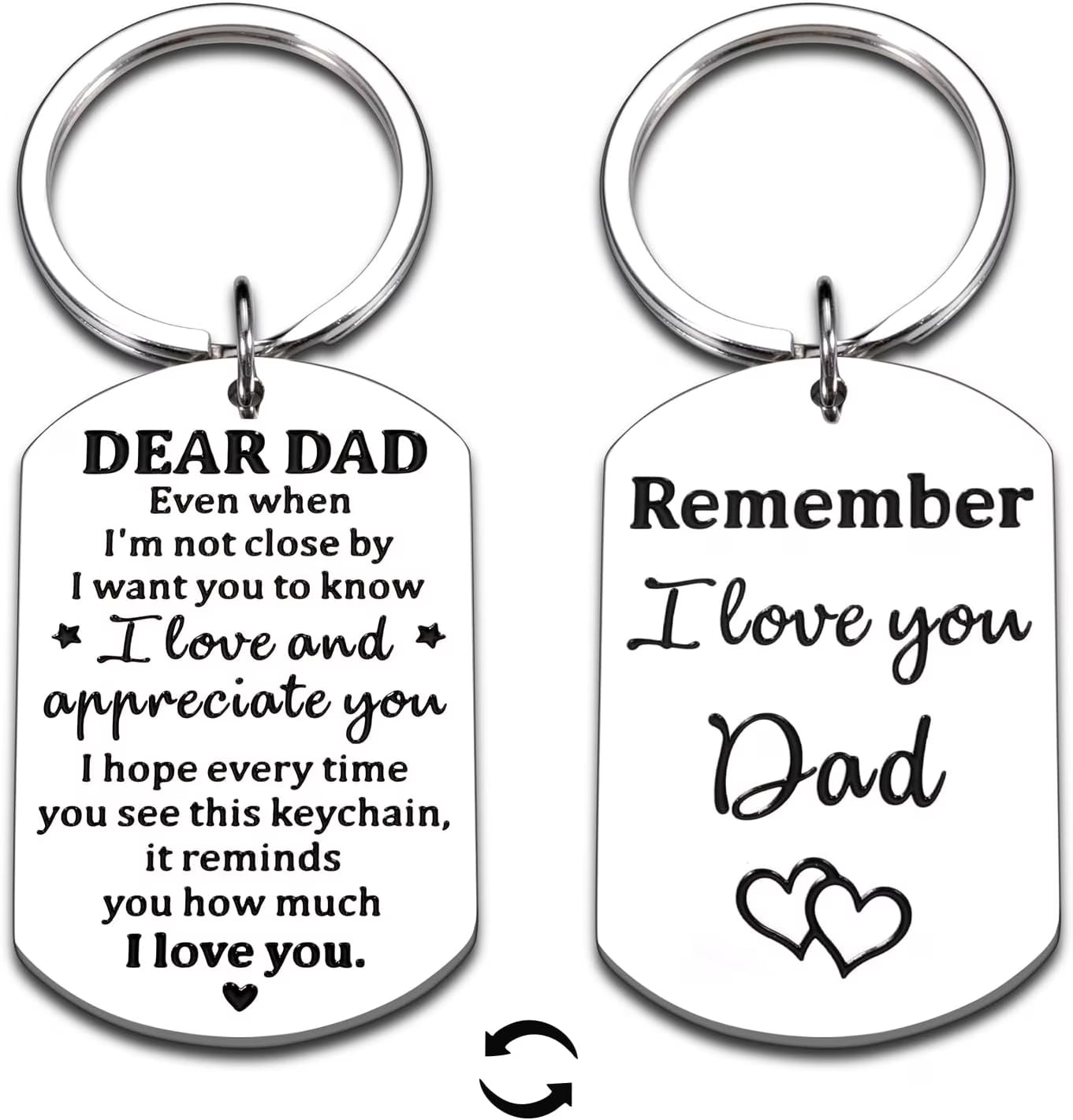 Father'S Day Keychain Gift for Dad Husband from Wife Son Daughter, First Fathers Day Dads Gifts for Papa, Stepdad, Grandpa, 2025 Funny Gifts for New Dad, Anniversary Birthday Keychain Essentials