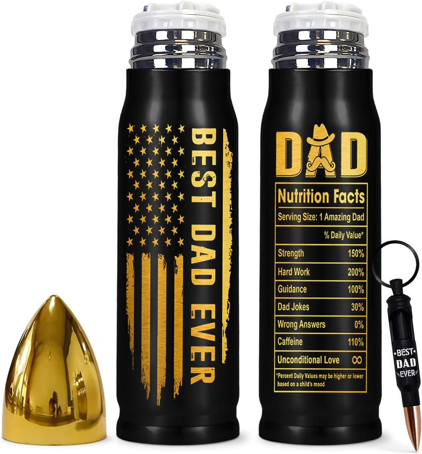 Fathers Day Gift for Dad - Dad Gifts - Birthday Gifts for Dad from Daughter, Son, Kids - Fathers Day Gift Ideas for Father, Husband, New Dad Gifts - Best Dad Gifts Dad Bullet Tumbler 17Oz