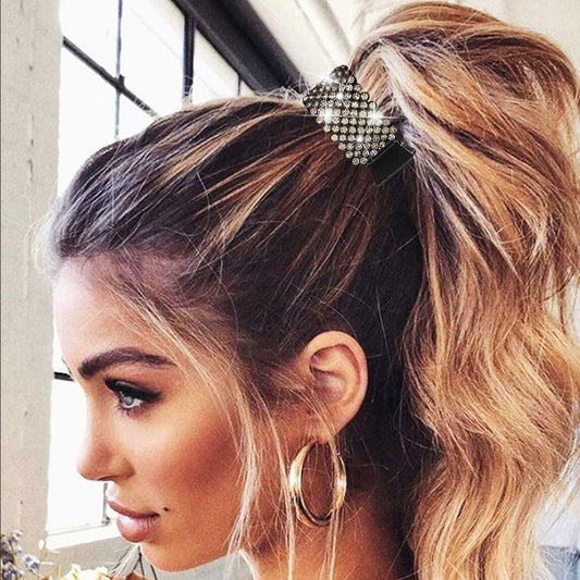 Rhinestone Ponytail Claw Clips – Sparkly Hair Accessories for Women (Pack of 3)