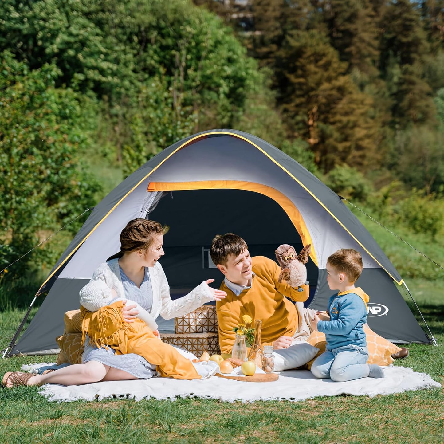 Camping Tent 2-4 Person, Waterproof Windproof Tent with Rainfly Easy Set Up-Portable Dome Tents for Camping…