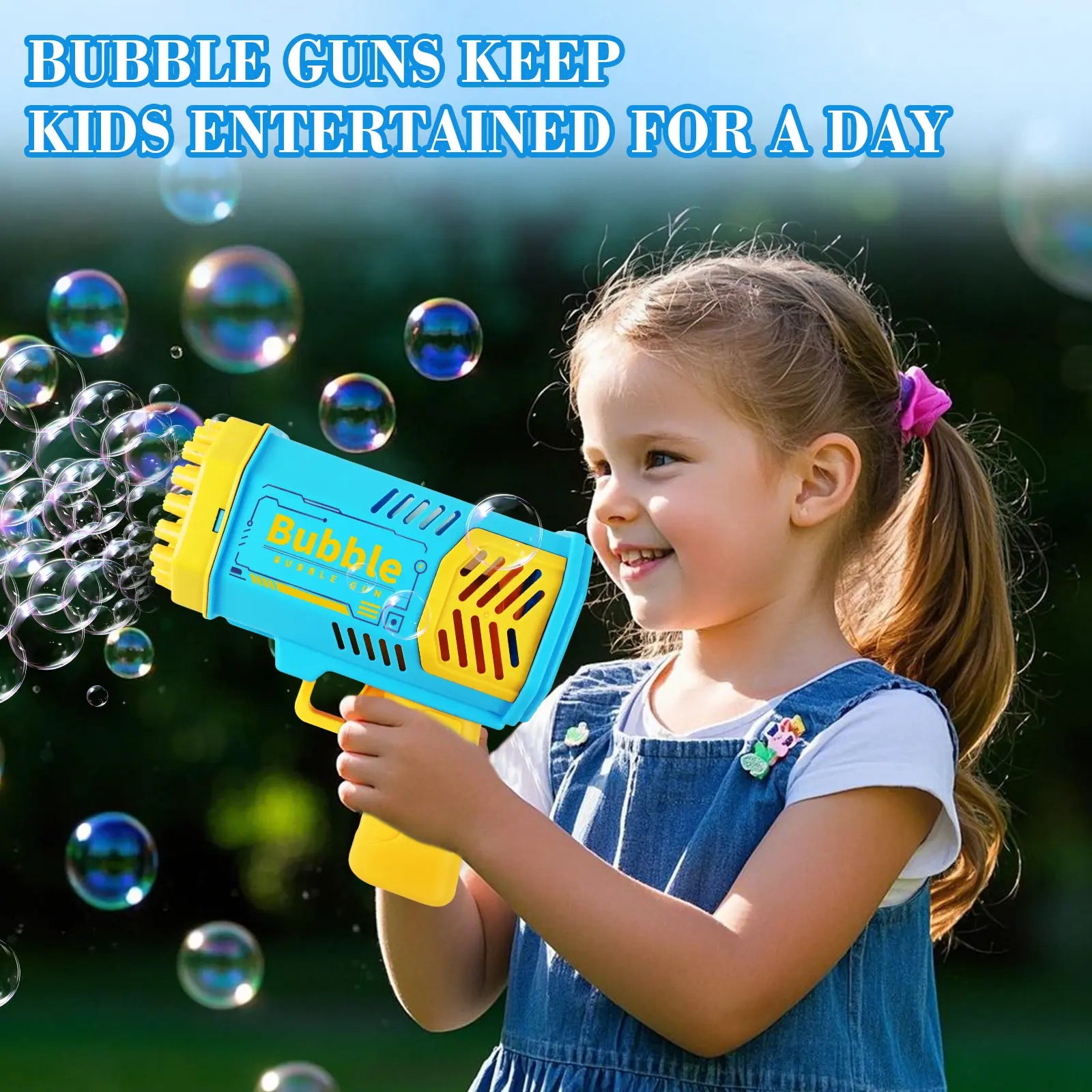 2 Pack Bubble Machine 40 Hole Automatic Bubble Maker with LED Lights and Solution for Indoor Outdoor Use