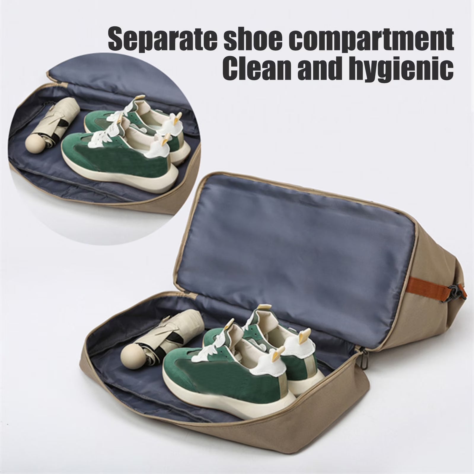 Travel Duffel Bag Foldable Travel Duffel Bag with Wet Dry Separation Shoe Compartment Weekender Carry on 18.11X11.81X9.84In