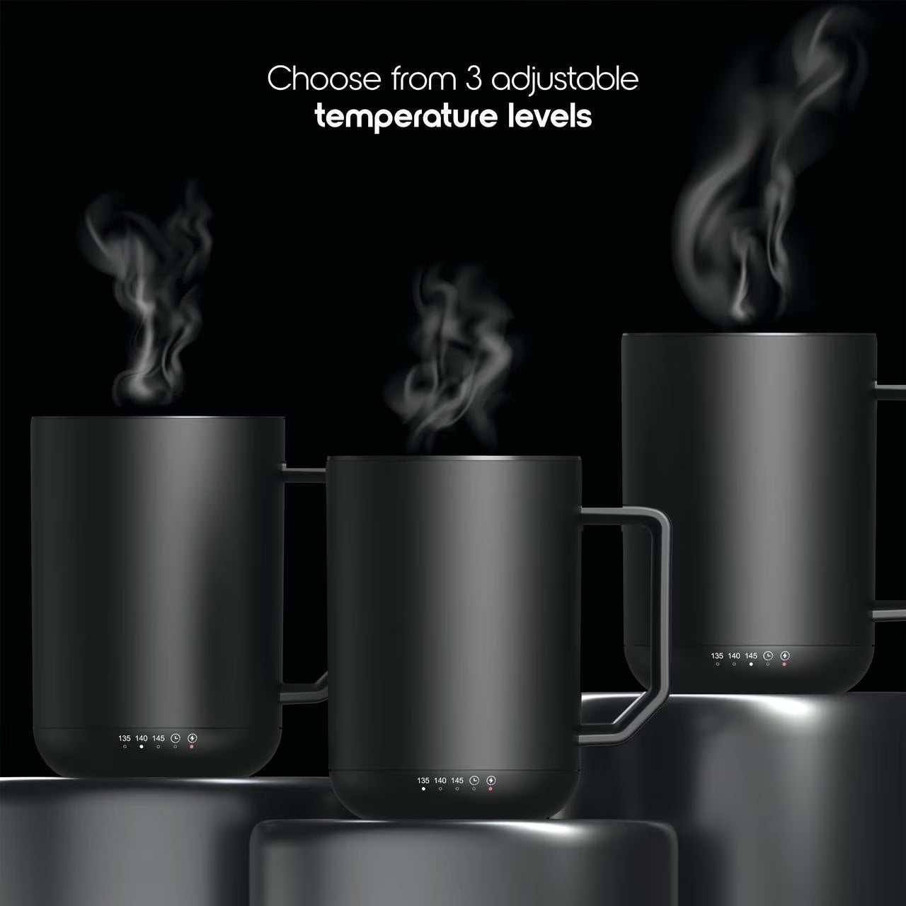 Ionmug & Charging Coaster, 12Oz. Stainless Steel Self Heating Coffee Mug with Lid, 3.5" X 3.5" X 5"