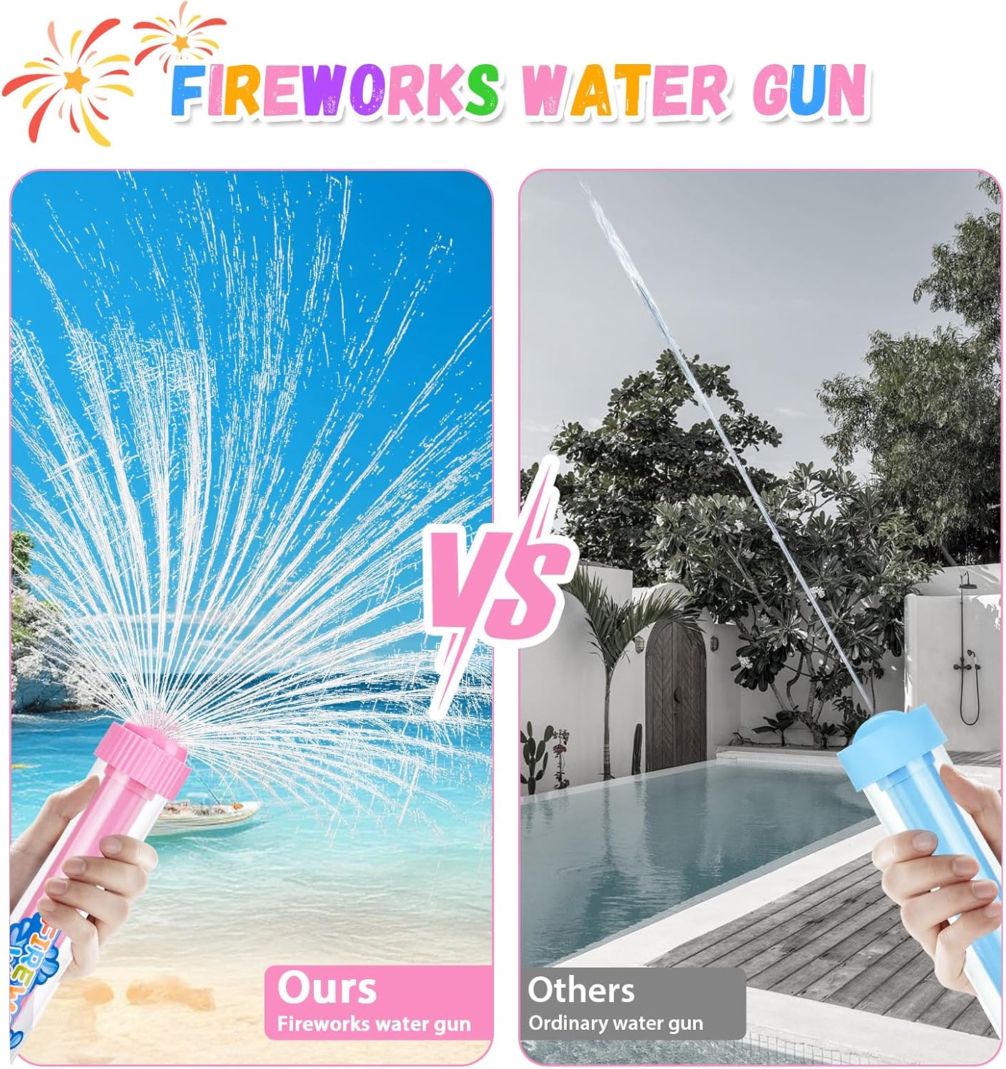 12Packs Creativity Fireworks Water Gun,Sprays Water in a Firework-Like Pattern, Squirt Gun for Kids, Bulk Samll Water Blaster Summer Pool, Backyard, Beach Water Game Outdoor Toys