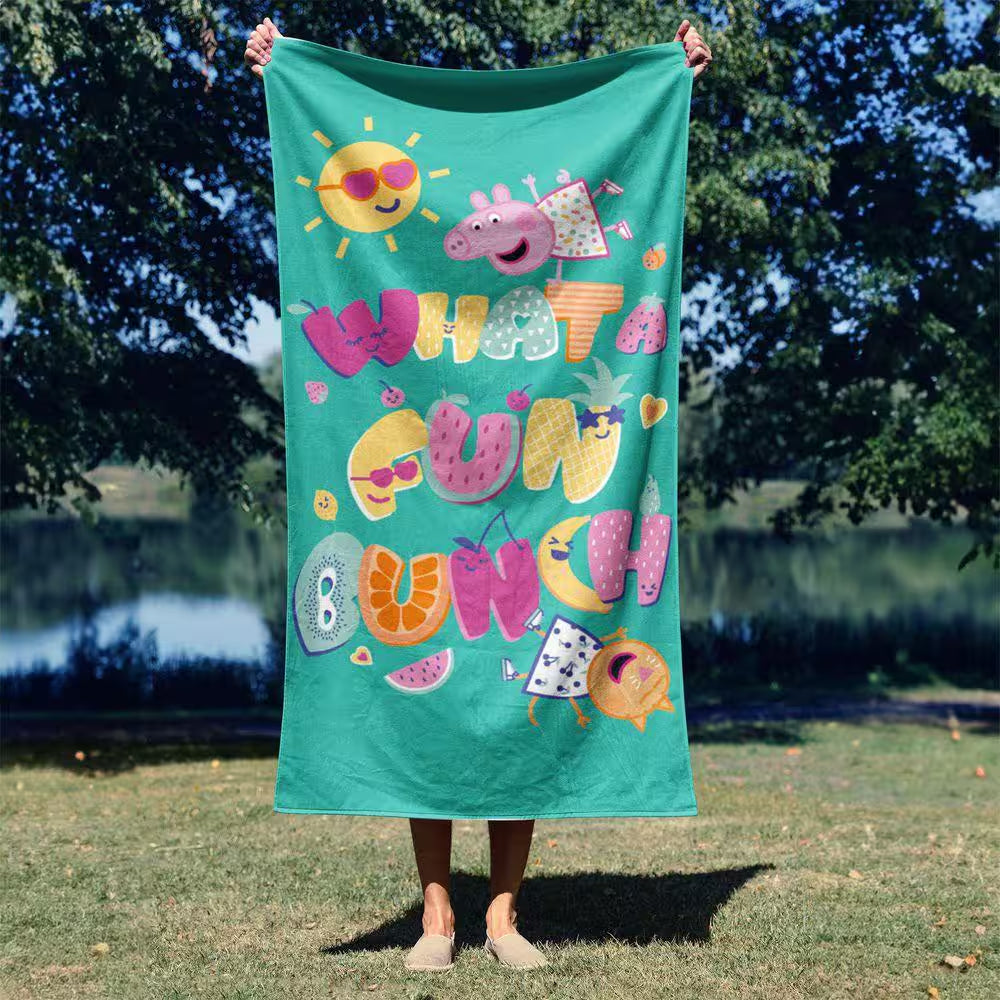Peppa Pig Fun Bunch Microfiber Beach Towel 30X60 Inches