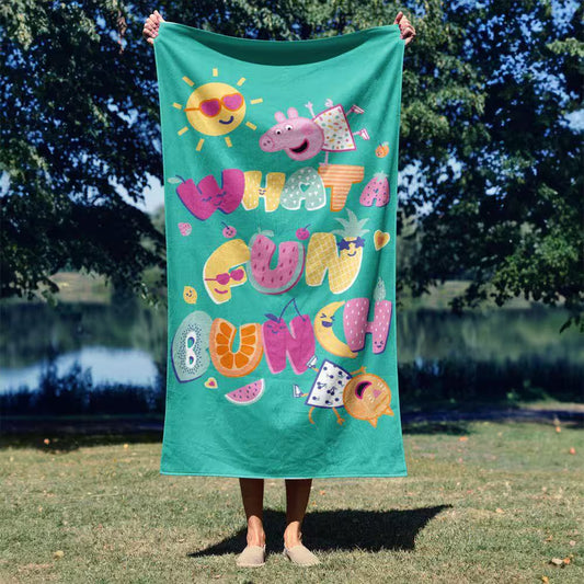 Peppa Pig Fun Bunch Microfiber Beach Towel 30X60 Inches