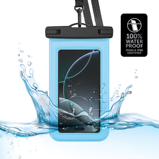 Tidal Waterproof Floating Phone Pouch - Blue/Clear