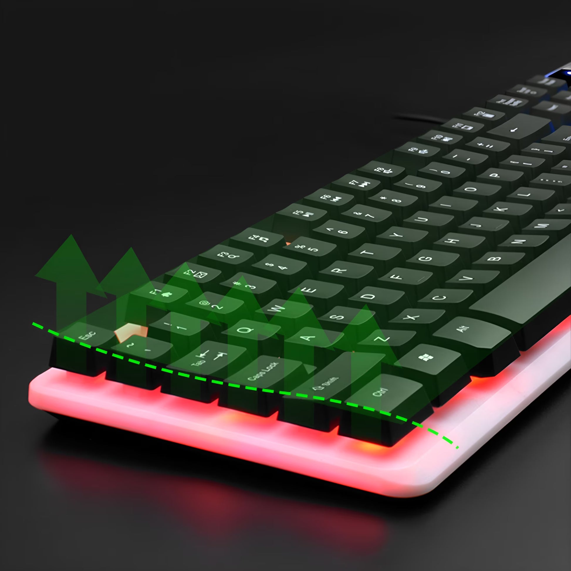 Gaming Keyboard and Mouse Combo,Luminous Wireless Mechanical Feel Keyboard with Suspended Keys,104-Key Backlit Adjustable Keyboard and Ergonomic Mouse for Pc Gaming Computer Setup