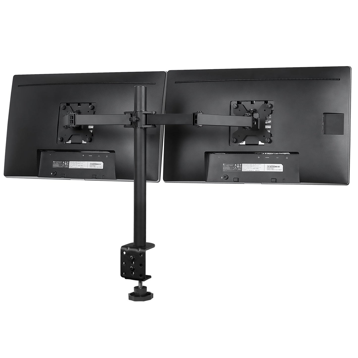 Adjustable Dual Monitor Desk Mount with Full-Motion Arms, Steel, 17–32 in Screens, 22 lbs Capacity