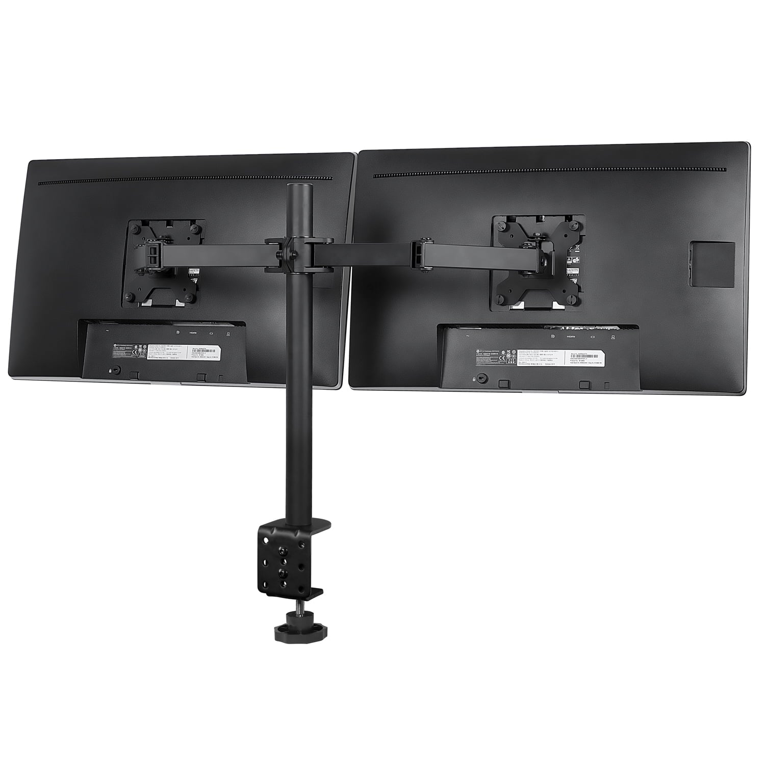 Adjustable Dual Monitor Desk Mount with Full-Motion Arms, Steel, 17–32 in Screens, 22 lbs Capacity