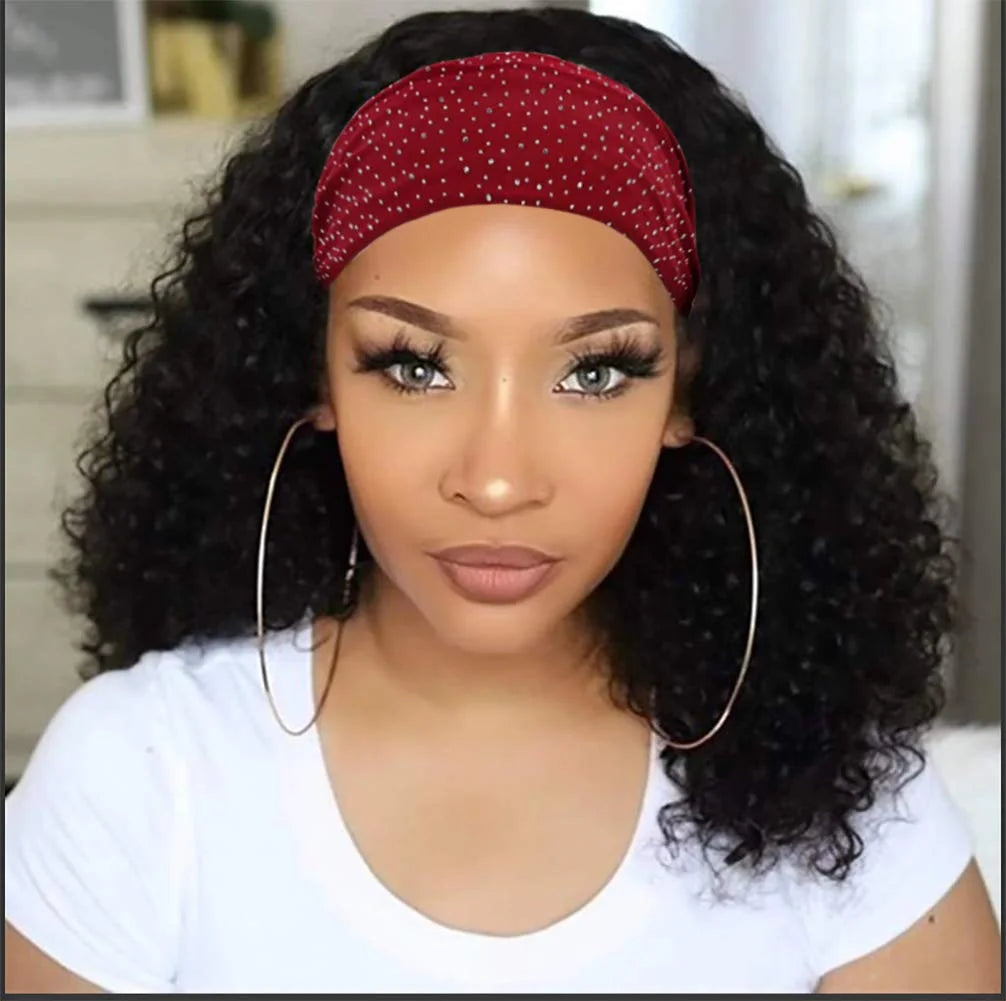 4 Pack Womens Yoga Headbands Bandana, Turban Head Wraps Hair Bands for Women Teens, Elastic Wide Solid Head Bands Hair Wraps with Rhinestone, Workout Trendy Hair Accessories (2020 Diamond Design)
