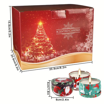 Set of 16 Christmas Candles in 2.5 oz Tins