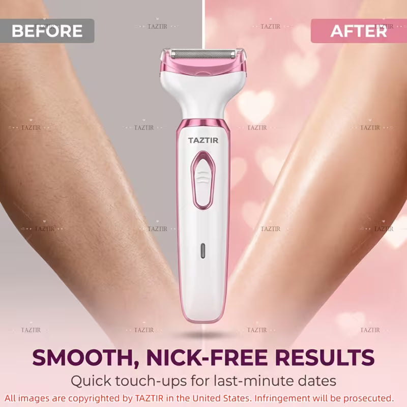Women's 4-in-1 Rechargeable Electric Shaver and Trimmer Kit, White