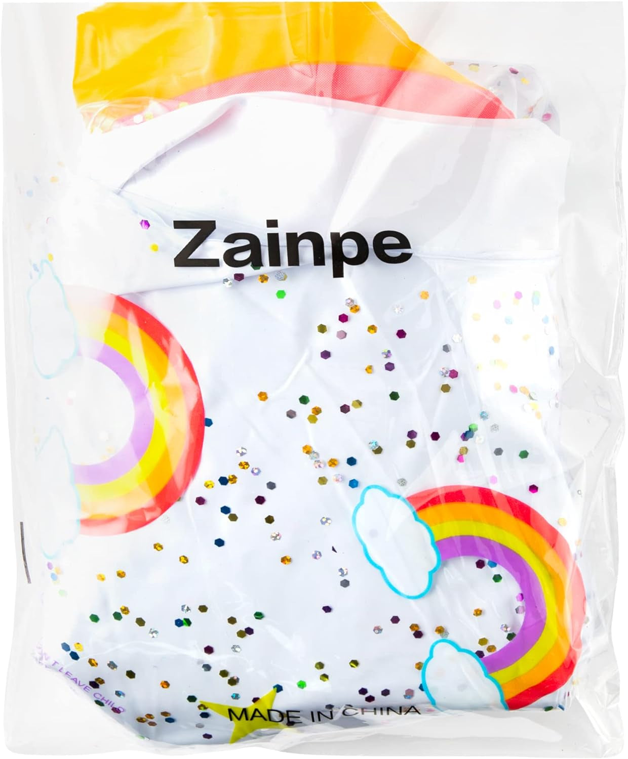Unicorn Inflatable Pool Float with Glitters Inflation Swimming Ring Outdoor Water Inflatable Lounge Raft Tube Summer Fun Beach Floaties Vinyl Swim Floaty Pool Toy for Kids Adults White