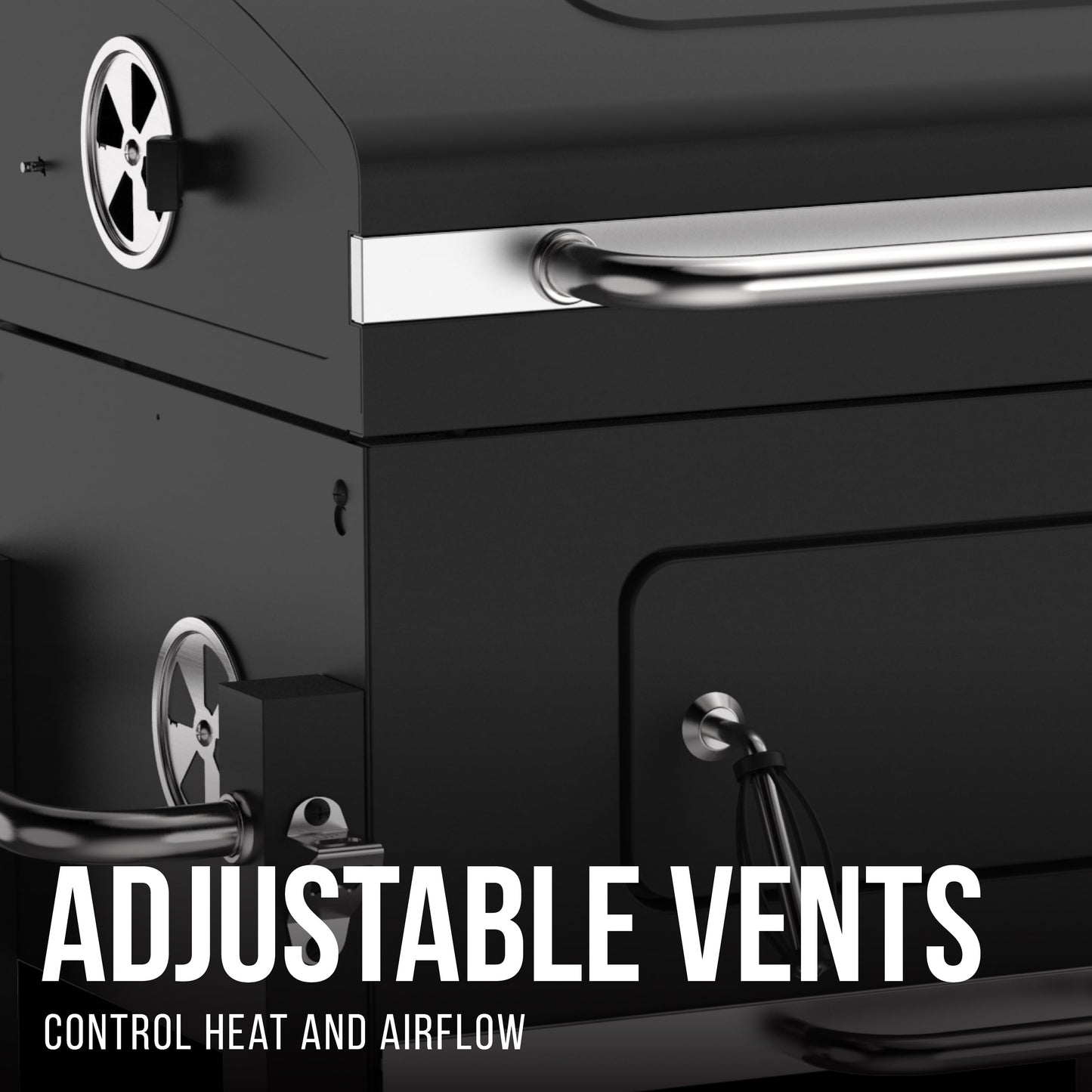 Charcoal Grill, 24 Inch Heavy Duty Charcoal Grill with Wheels, Black