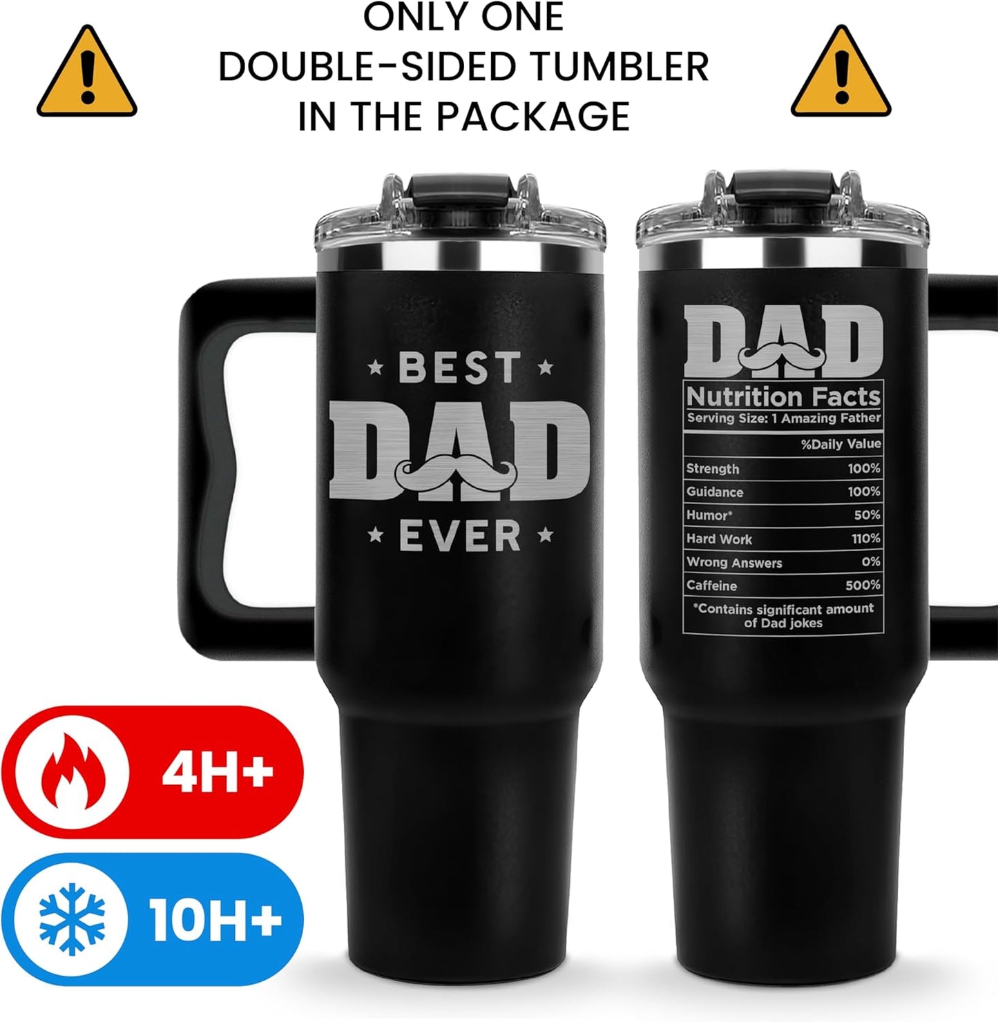 Fathers Day Gift for Dad, Best Dad Ever Tumbler 40Oz, Father Day Gifts from Son Kids and Daughter, Best Daddy Ever Coffee Travel Mug Cup, Gift Presents Ideas for Daddy, Papa Travel Mug
